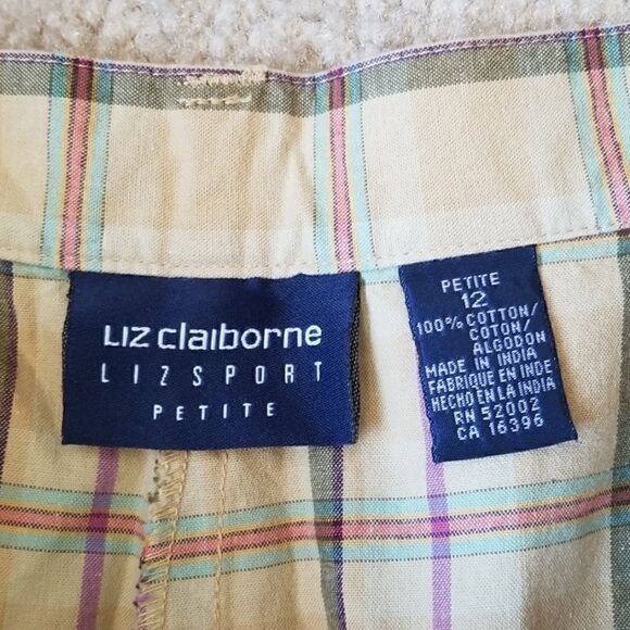Liz Claiborne Cotton Plaid Shorts - Picture 4 of 5
